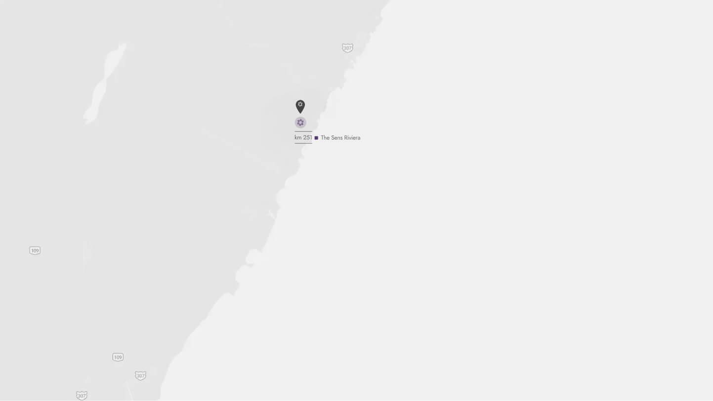 Mapa de ubicación del hotel The Sens Riviera