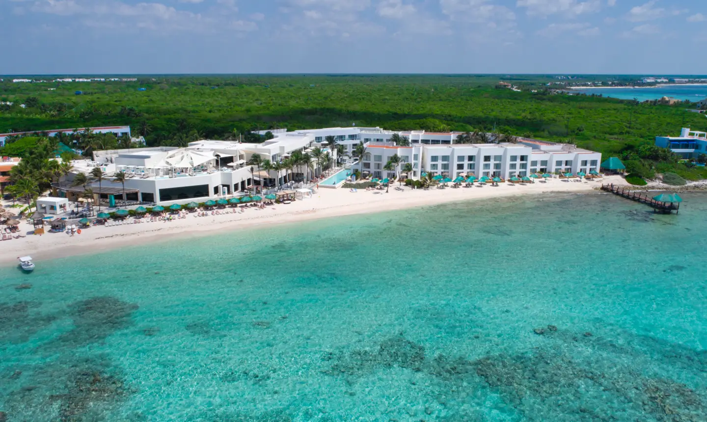 Aerial view of the hotel