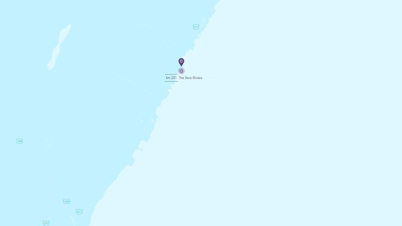 Location map of The Sens Riviera